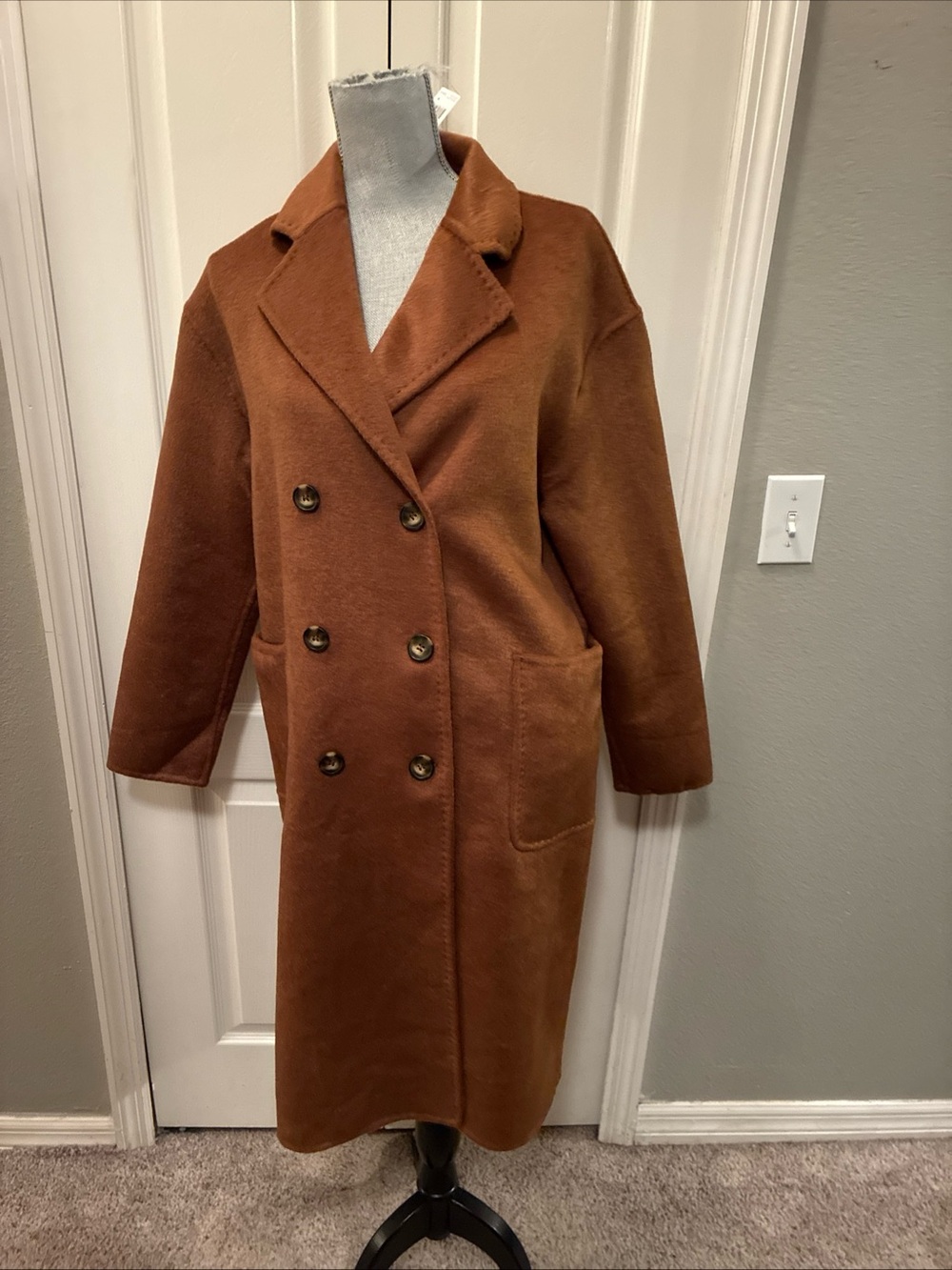 Jason Wu ladies wool blend camel color winter coat size medium